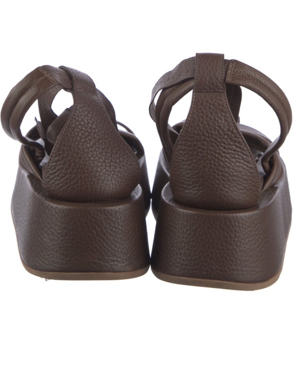 Marsèll Brown Leather Platform Wrap Sandals - Picture 5 of 6